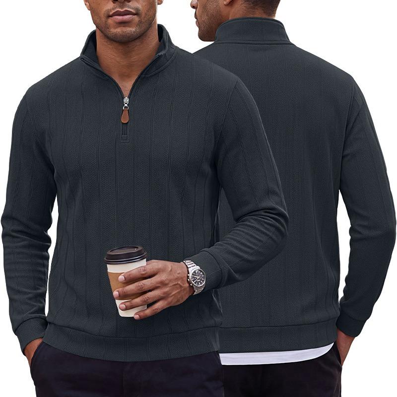 Men S Plus Size Waffle Knit Vertical Striped Henley Neck Long Sleeve Casual Pullover Sweatshirt