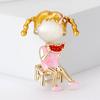 Fashion Melon Eating Little Girl Brooch Niche High-End Women'S Dress Suit Jewelry Corsage Matching