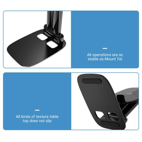 Складной металлический держатель для планшета на 360 градусов, вращение без помощи рук, стабильная поддержка, противоскользящий регулируемый телефон
