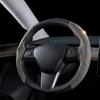 Tesla Suede Steering Wheel Cover All Season Universal Interior Tuning Accessories For Tesla Model 3 Y 2023 2022  -