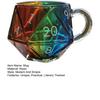 Rainbow Dice Mug Glass Tea Cup Multicolor Funny Coffee Cup