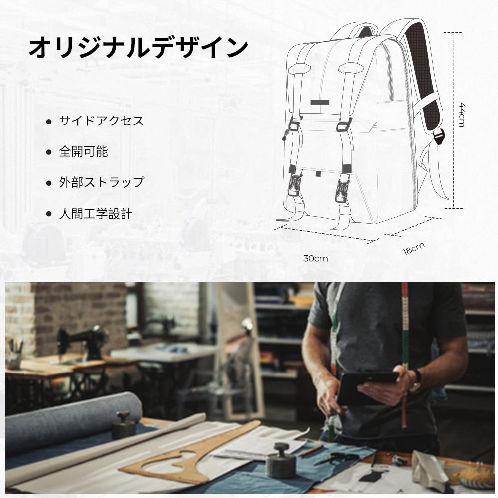 CONCEPT Camera Bag Stylish Camera Backpack with 2 20L Large Rain Cover Fits DSLR and Ideal for Business and K&F - Compartments, Capacity, Included,