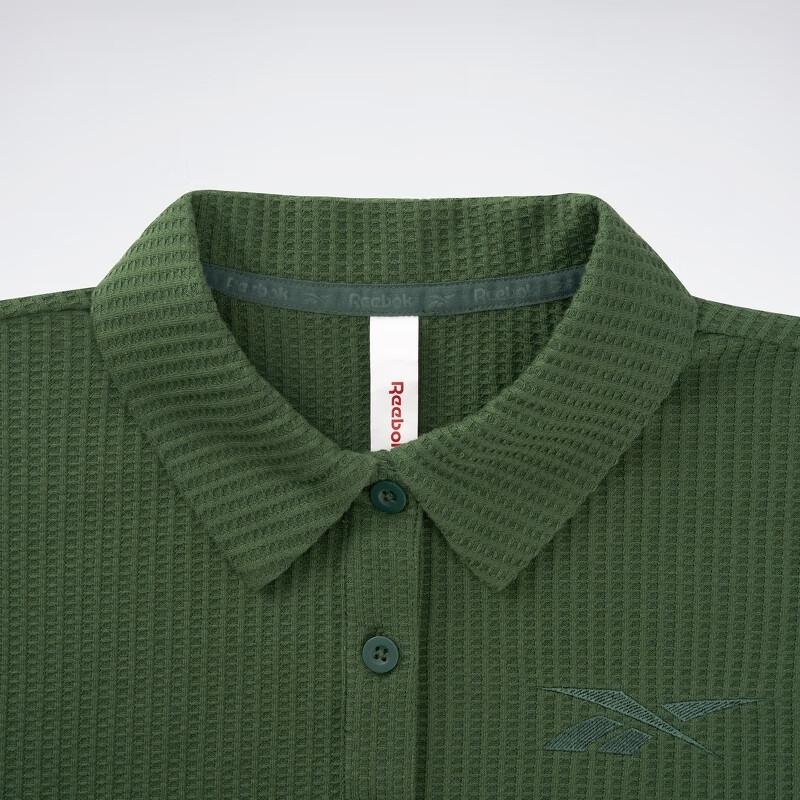 Reebok Рубашка поло Beats Polo Series однотонная, короткая, трикотажная, дышащая, свободная, с коротким рукавом, женские топы, зеленая 23RCS420WGL2