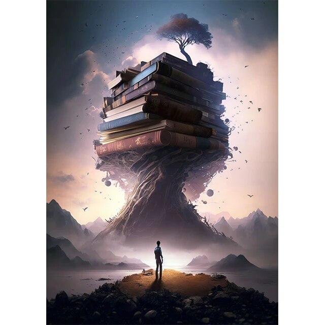 Абстрактное фэнтезийное приключение в книге, принты, плакат, картина на холсте, современные настенные художественные картины для гостиной, спальни, домашний декор, без рамки