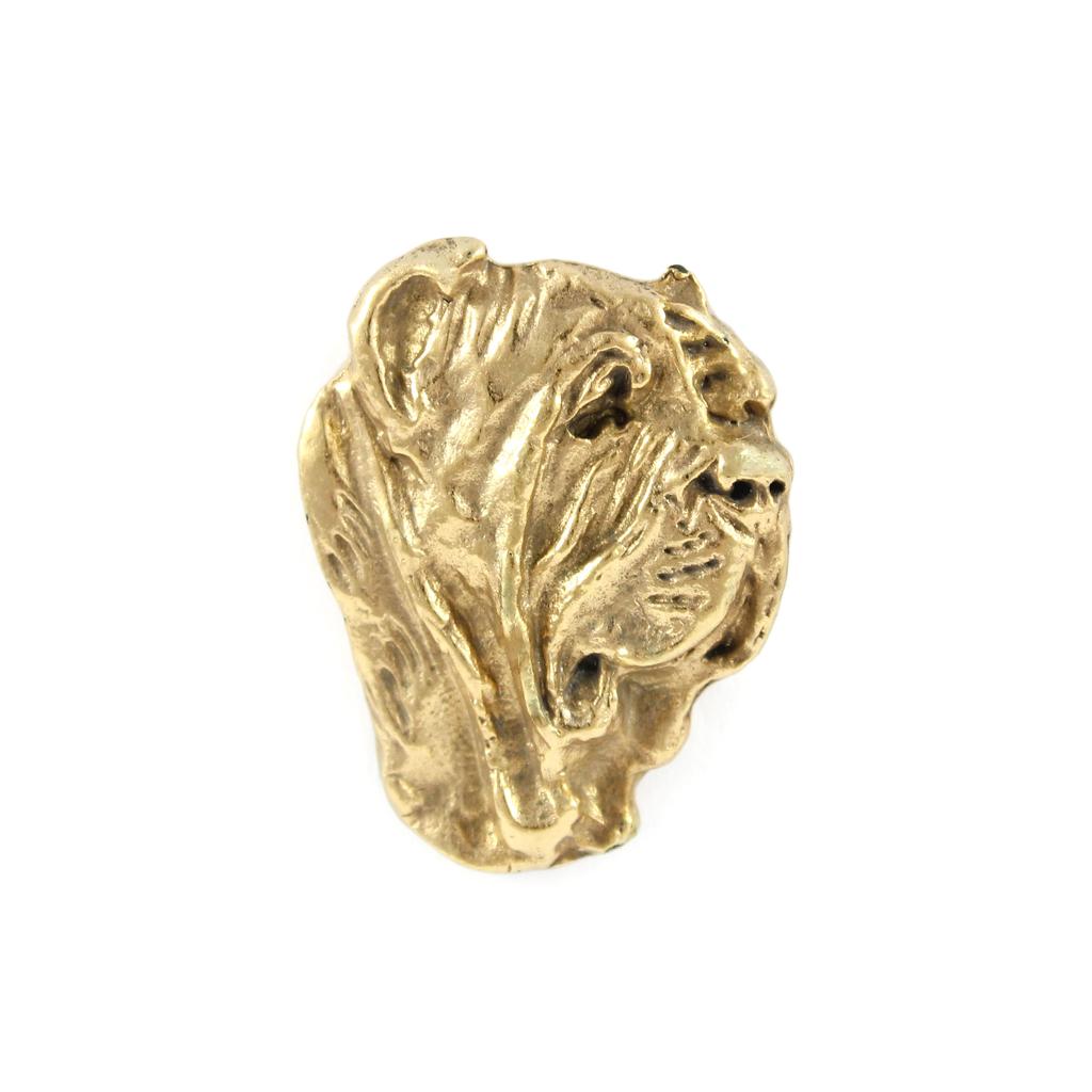 Neapolitan Mastiff, Mastino Napoletano II - gold-plated pin brooch, elegant dog ornament, unique pin by Art-Dog brand