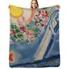 Lovers In the Sky of Nice by Marc Chagall Throw Blanket Long Lasting Soft Plush Blanket for Daily Use