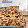 Giraffe Pattern Bedding Quilt Set Quilt Cover Pillowcase Home Decoration Birthday Gift (1 * duvet cover + 2 * pillowcase, without core)