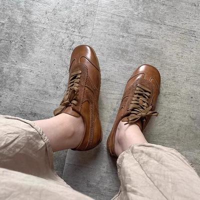 Версия из коровьей кожи~ нишевая кожа немецкие тренировочные туфли женские зимние на плоской подошве обувь Форреста Гампа универсальные ретро кеды повседневная спортивная обувь