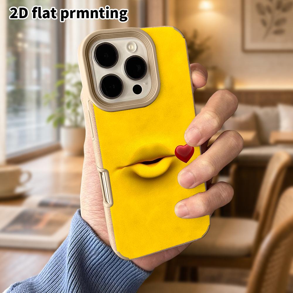Phone Case: Lambskin 2D Flat Samsung Galaxy A34 A35 M05 M06 S20 S22 S21 FE Plus 5G Protective Case, Blowing Kiss Lips, Christmas and Halloween Gift