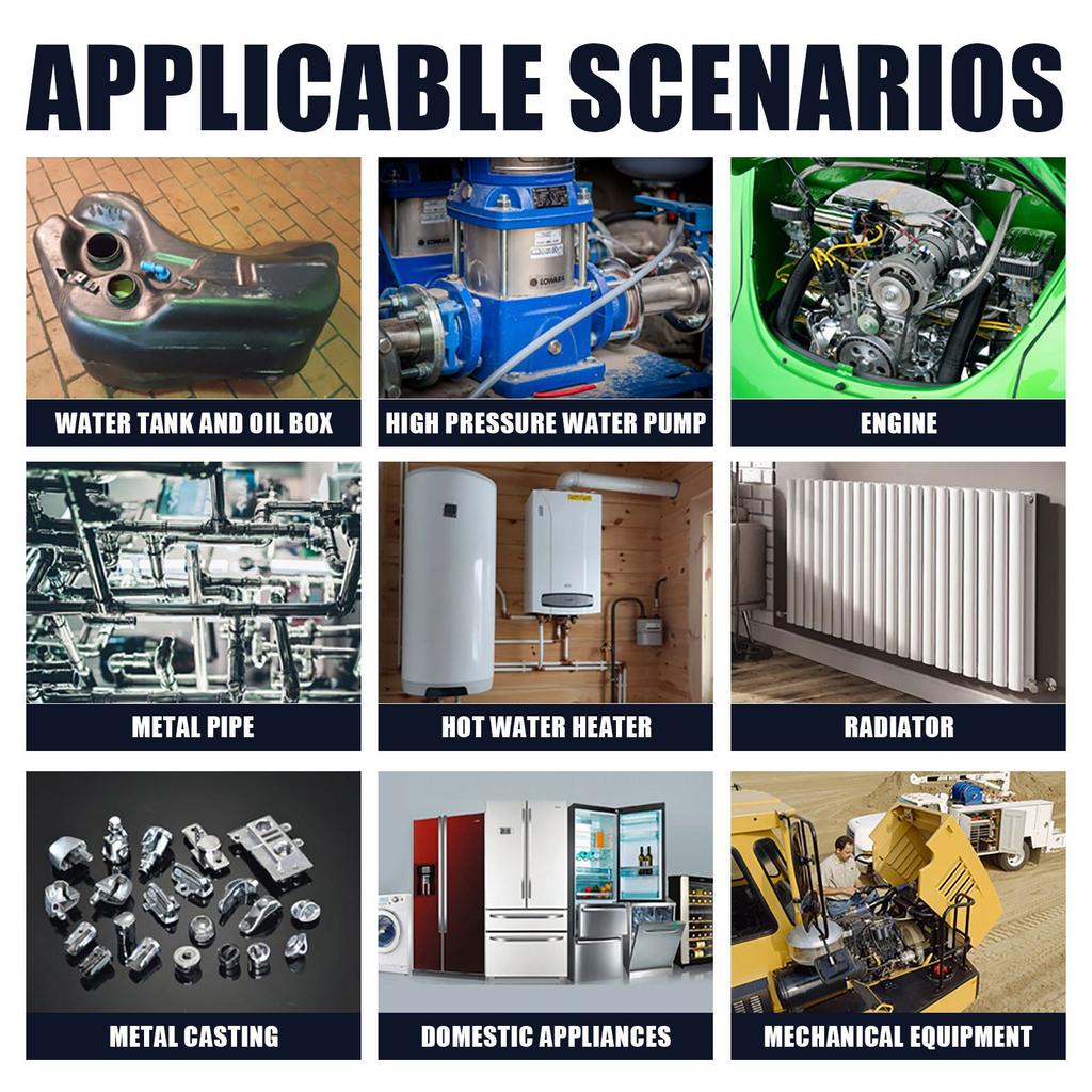 Литьевой клей, Металлический агент, Сварочный клей, Заполнение трещин, Устранение течей, Быстросохнущий клей