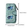 Patchwork denim cute pig doll print long wallet multifunctional portable snap button coin purse unisex perfect birthday gift for daily use travel