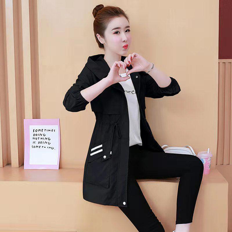 Плюшевая женская ветровка средней длины - 2023 Осень/Зима Корейский стиль Утягивающее пальто для талии