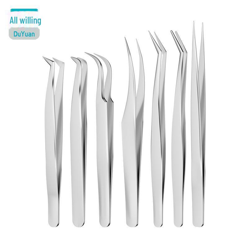 Набор щипцов и пинцетов для завивки ресниц Golden Feather: Пинцеты для накладных ресниц, щипцы для завивки ресниц и пинцеты для наращивания.