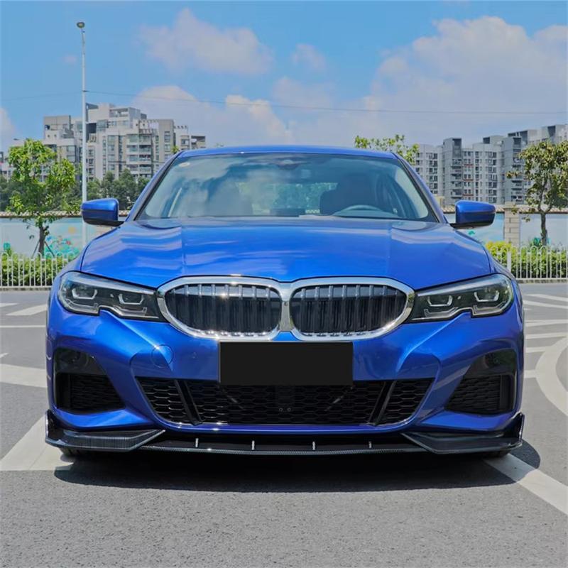 Carbon Look Front Bumper Lip Spoiler Splitter Diffuser Cover Canards tuning For BMW 3 Series G20 G21 G28 2019-2022 M Pack
