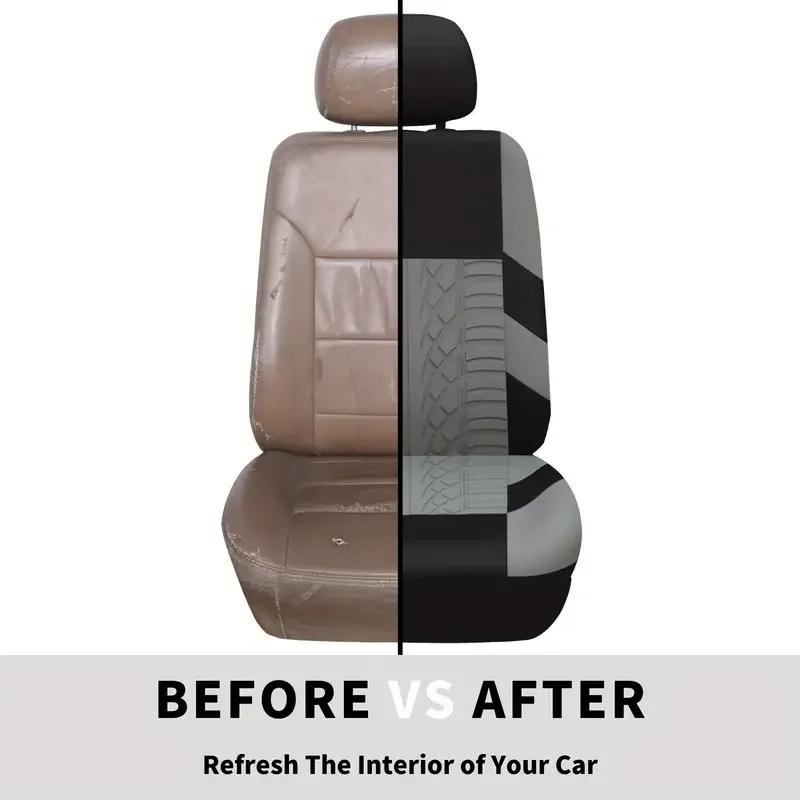 2 Premium Front Car Seat Covers with Removable Headrests - Universal Fit, Filled with Soft Polyester Foam, Breathable and Durabl