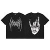 Summer Hot Sale Men's T Shirt 100%Cotton Round Neck Tee Loose Fitting Short Sleeve The Eye of God Printed Couple Outfit Y2k Tops