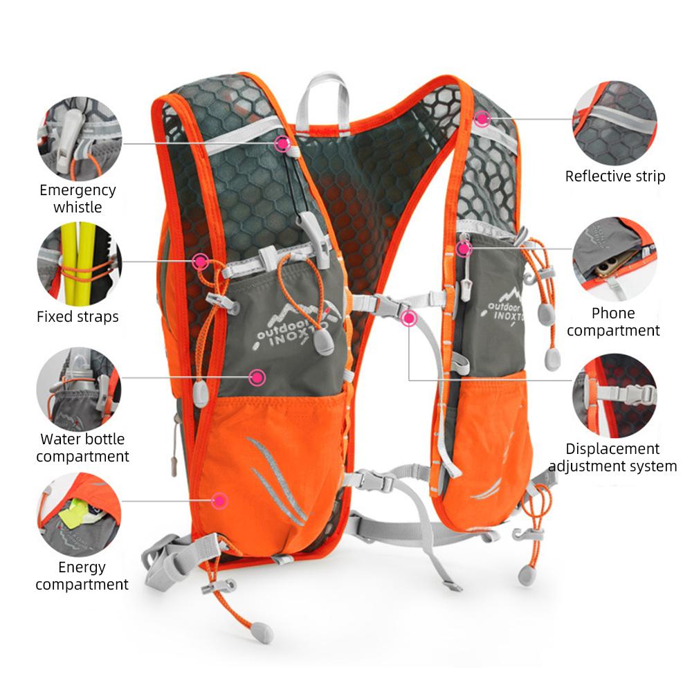 Нейлоновый рюкзак для гидратации, 5 л, легкий рюкзак для воды для бега, пеших прогулок, верховой езды