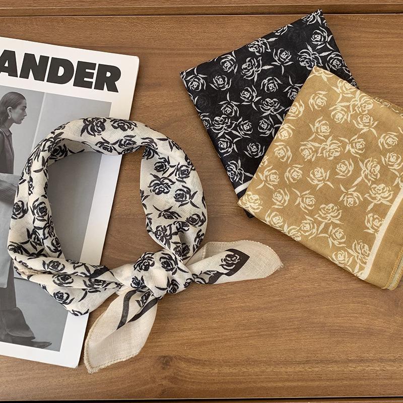 Silk Scarf Neck Small Square Scarf Spring and Summer New High-end Silk Scarf Bag Strap Headscarf Headband Waist Belt Streamer