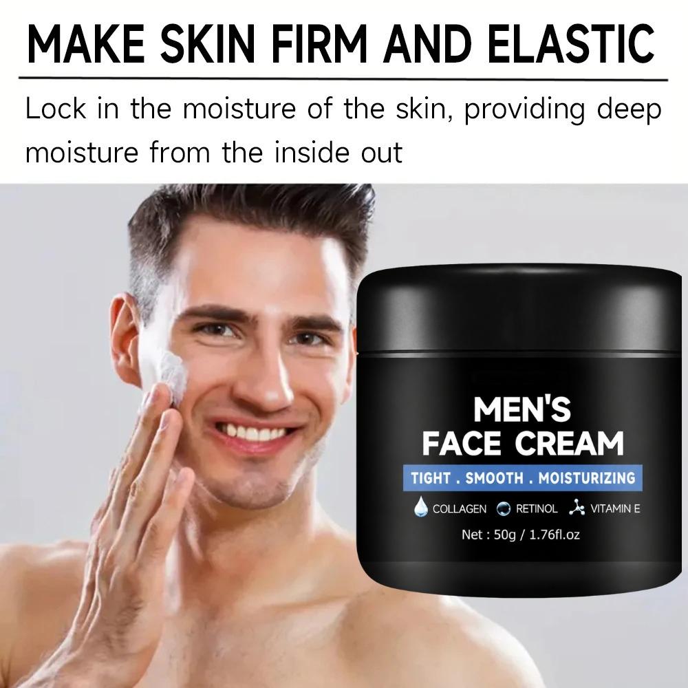 Collagen & Retinol Cream For Men 50 g | Hydrating Moisturizer for Smooth & Firm Looking Skin | Moisturiser for Men