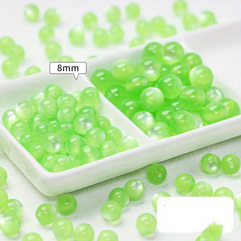 100 шт. бусины из смолы с имитацией кошачьего глаза, круглые бусины, ожерелья из бисера ручной работы, браслеты, серьги, ювелирные аксессуары
