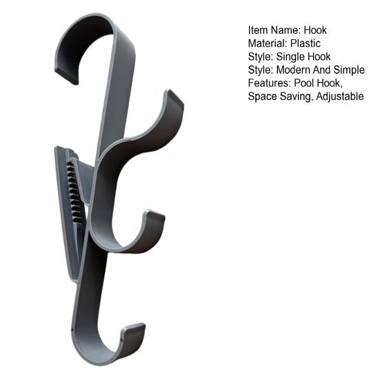 Pool Hooks Adjustable Swimming Pool Bracket Hanger Drill-Free Installation Durable Multifunctional Storage Hook for