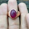 Oval Cab Pink Star Ruby Gemstone Sterling Silver Rose Gold Fill Ring Jewelry