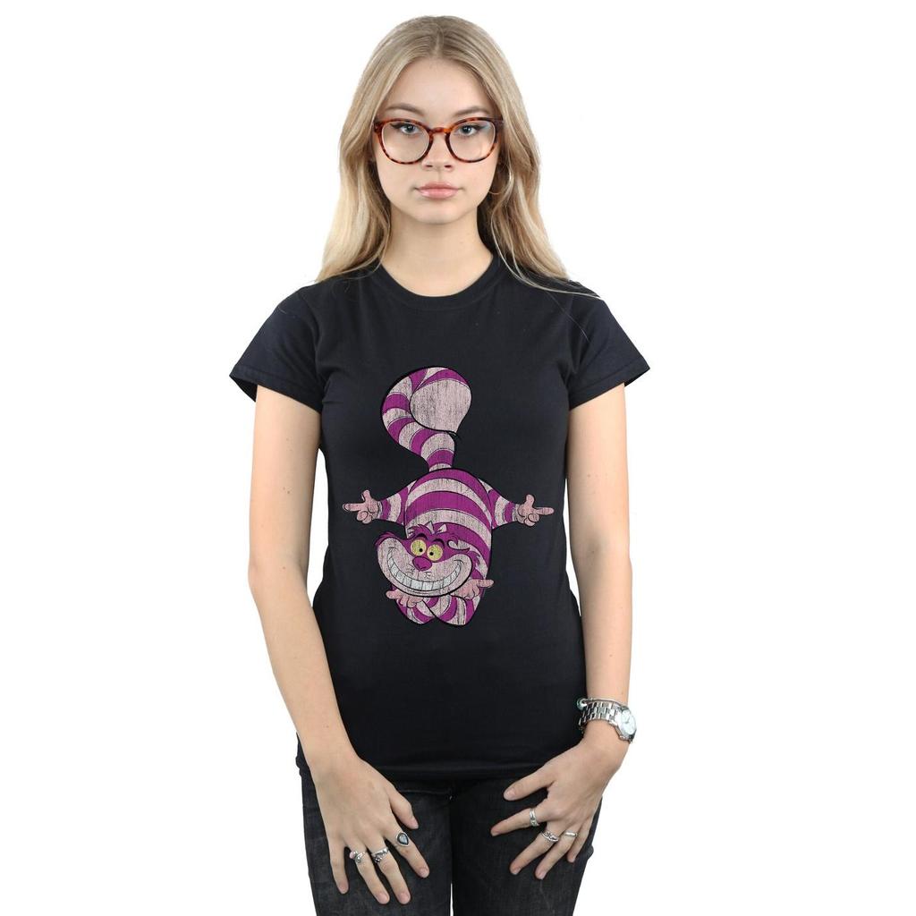 Disney Womens/Ladies Alice In Wonderland Cheshire Cat Upside Down Cotton T-Shirt