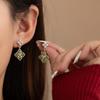 Серьги из стерлингового серебра 925 пробы с жемчугом в виде четырехлистного клевера оливкового цвета - Дизайн «Волшебник страны Оз» Осень/Зима
