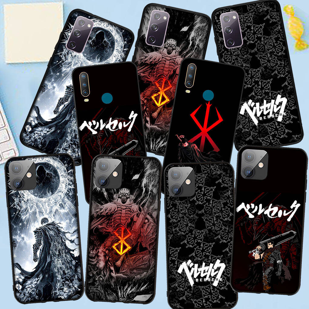 Phone Case for iPhone 17 16 15 Plus X XR 16E Huawei P30 P20 Lite Redmi Note 14 12 11 13 Pro Max OPPO A60 A80 A40 A18 A38 A54 Berserk Guts Anime Cover