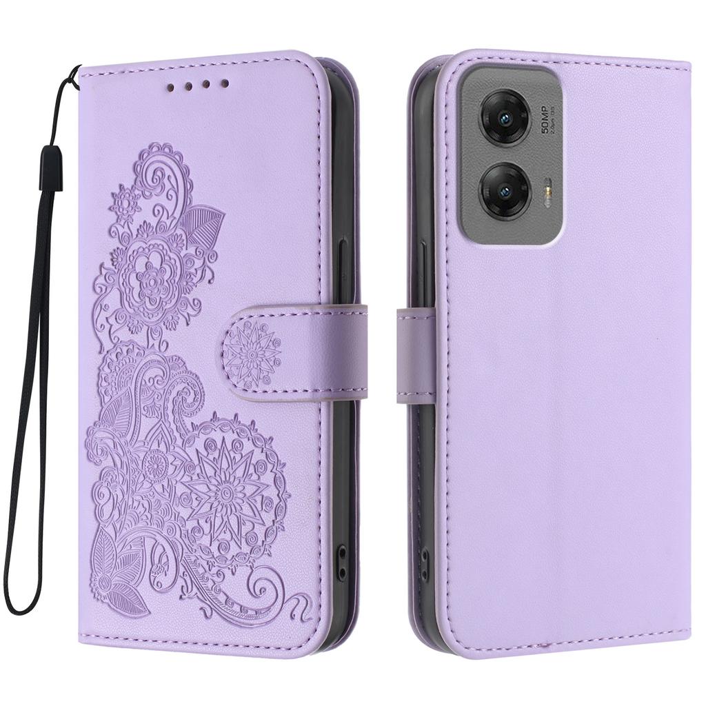 For Motorola Moto G Stylus 5G (2024) Phone Cases Mandala Flower Leather Wallet Mobile Cover with Strap