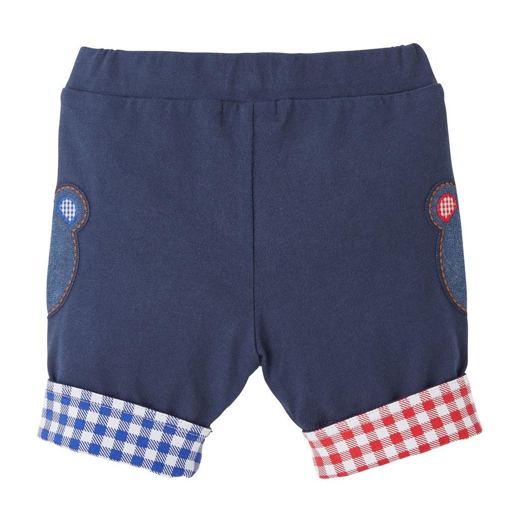 HOT Короткие брюки темно-синего цвета [MIKIHOUSE BISCUITS] мальчики, девочки, дети, детская одежда, синий, 90 см, 72-3105-499
