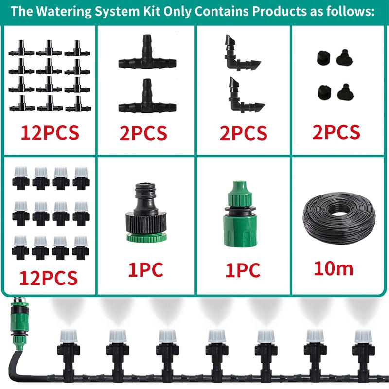 5-30M Automatic Misting Watering Kit Fog Nozzles Irrigation System Garden Spray Head Courtyard Cooling Sprinkler Set 4/7mm Hose