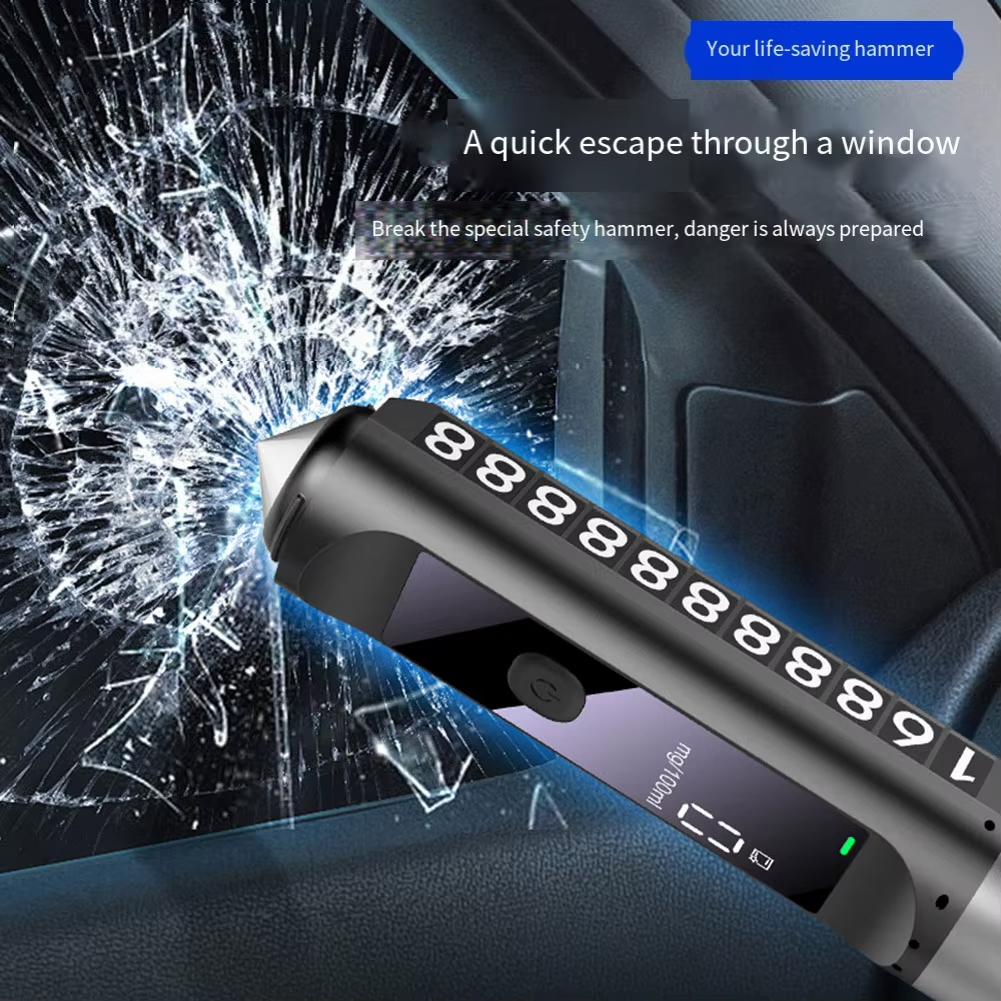 Алкотестер + Временная парковочная табличка с номером + Стеклобой + Дыхательный электронный цифровой алкотестер с выдуванием + Портативный детектор алкоголя + Светодиодный дисплей