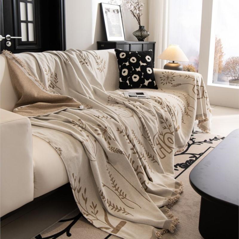 Camping Picnic Flowers Plants Mat Throw Blankets Living Room Sofa Couple Position Modern Throw Color Block Blanket Cover