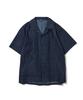 PENFIELD Выстиранная фактурная рубашка Гуаябера с коротким рукавом Индиго_Fs2Wr14U