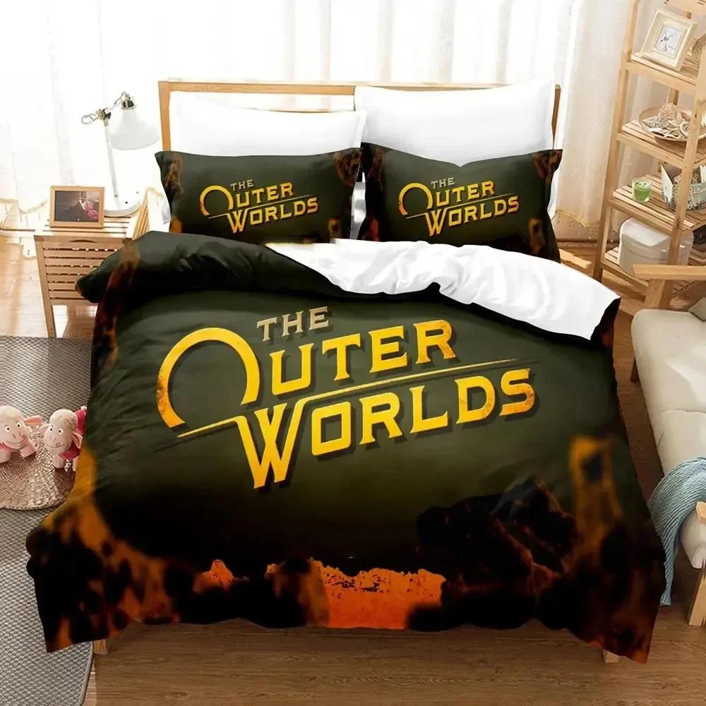 Игровой Постельный Набор Outer Worlds Мальчики Девочки Полуторный Двуспальный Размер Пододеяльник Наволочка Кровать Детский Взрослый Мода Домашний Текстиль