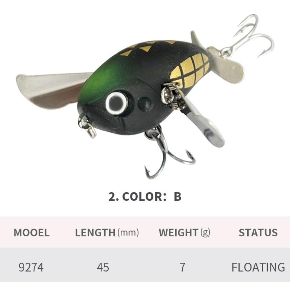 45mm Length Cicada Fishing Lure Floating Body Artificial Bait Lure  For Predator Fish