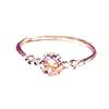 Purple Gold Small Flower Ring, Simple Personalized Rose Gold Plated Round Car Flower Ring Jewelry For Women