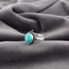 Синее Бирюзовое Кольцо из Драгоценного Камня Ручной Работы, Кольцо из Стерлингового Серебра 925 пробы, Богемное Ювелирное Кольцо, Привлекательное Серебряное Кольцо в Подарок Жене