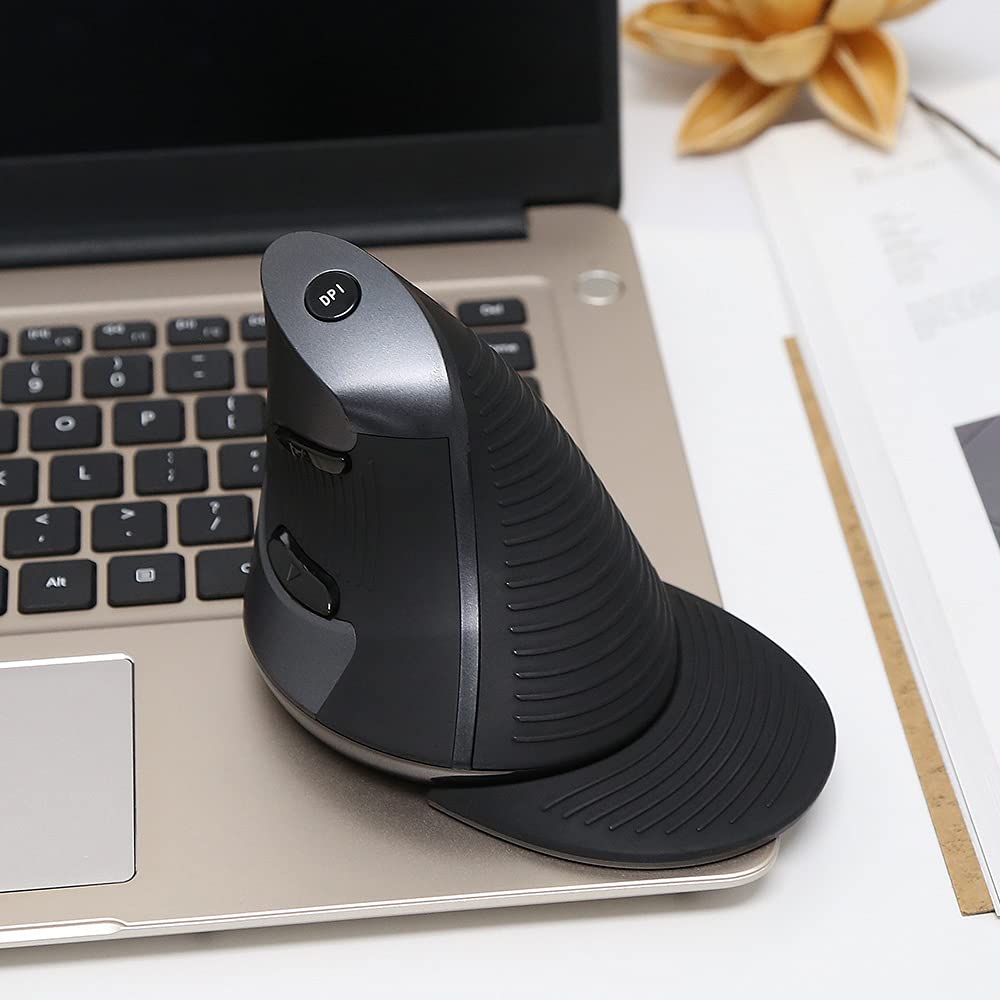 DELUX Беспроводная Эргономичная Мышь Тихая Вертикальная Съемная Кисть 6 Карпальная Рука для 2.4G Мыши, Подставка для запястья, 800/1200/1600 DPI, Кнопки, Туннельный синдром, Запястье, Усталость,