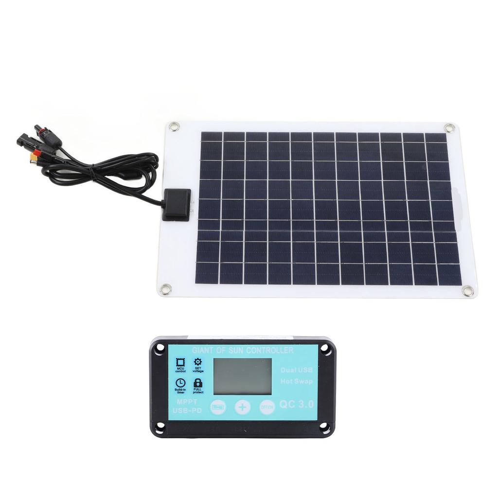 Solar Panels 1 for 5 50W Solar Panel Battery Charger with MPPT 100A Controller for 12V Battery and