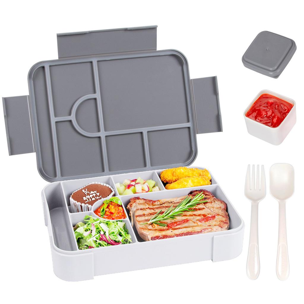 Bento Lunch Box 1330 мл герметичный Bento Box для детей и взрослых пищевой контейнер с 7 отделениями и набором столовых приборов Snack Box для детей