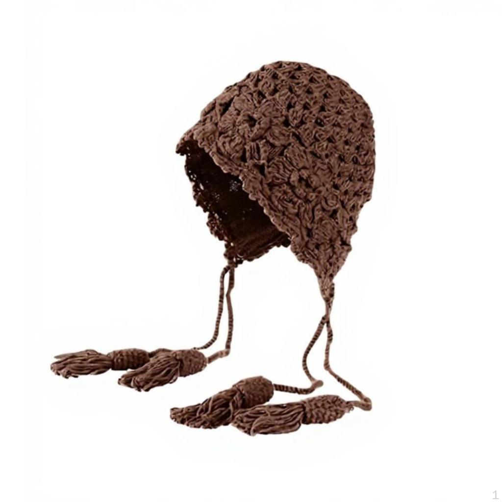 Winter hat, Knit head Cap, Soft Warm Slouchy Hat for Women 6065cm Coffee