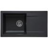 ЭИННА Встраиваемая мойка, цвет GLITTER BLACK SMC - 06, 1 чаша, тусклая. 78*43,5 см, ручное опорожнение