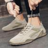 Large Size Men's Shoes Versatile Trend Fashion Breathable Casual Shoes Hand Stitched Shoes Low Top Lace Up Soft Baseplate Shoes