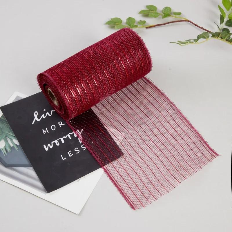 1 рулон рождественской сетчатой ленты DIY венок бант лента рождественская елка украшения для дома 2024 рождественские подарки Navidad Noel Новый год 2025