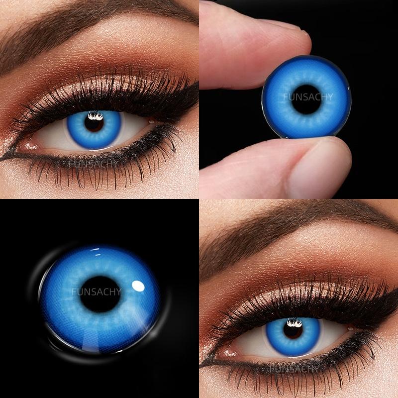 FUNSACHY 1 Pair Colored Contact Lenses for Cosplay Mesh Zombies Cosplay Halloween Party Makeup Softlens Anime Coser Accessories