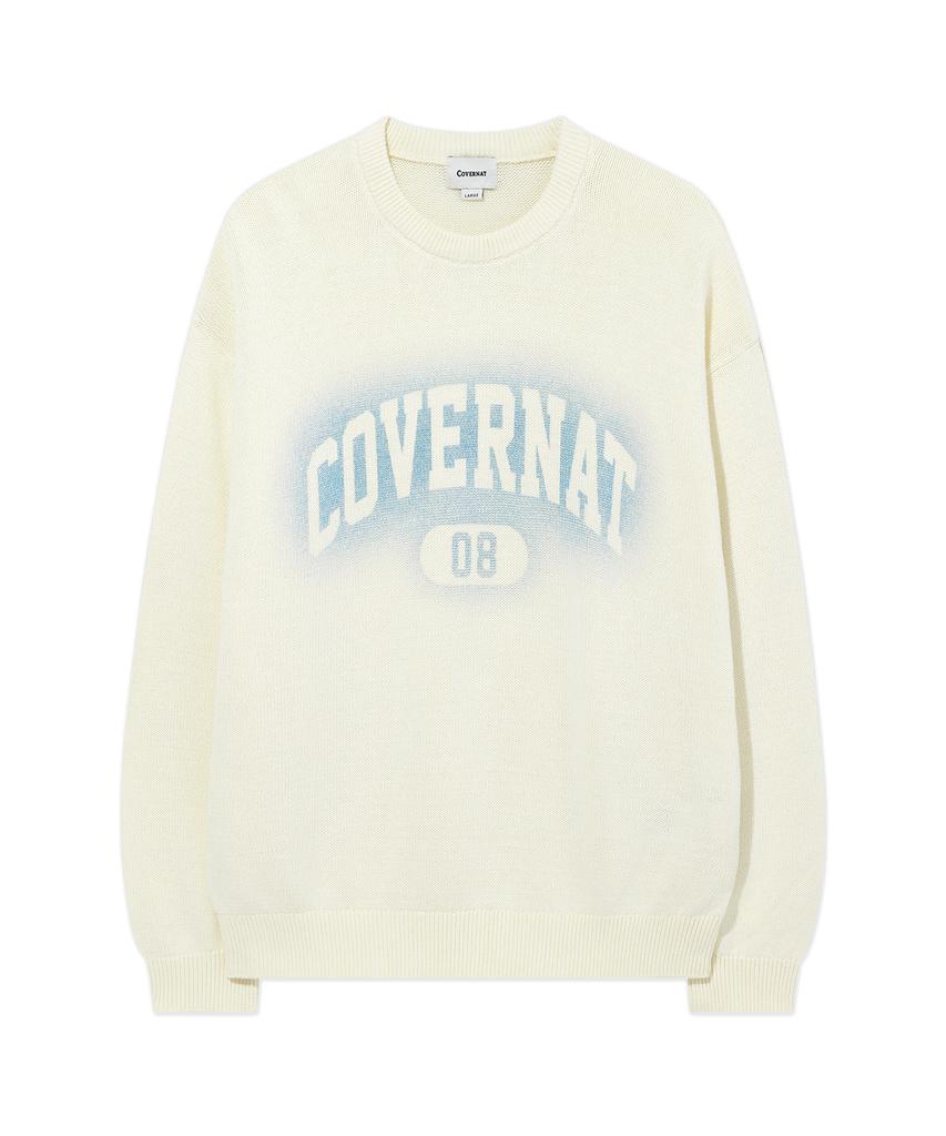 COVERNAT Spray Arch Logo Crewneck Knit Ivory