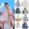 Fresh Printed Cotton and Linen Feel Tassel Scarf Shawl for Summer Ladies Long Scarf Travel Beautiful Long Silk Scarf