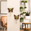 2pcs Plant Propagation Station Butterfly Wall Hanging Wood Plant Terrarium for Hydroponics Home Office Decor Test Tube Propagate Plant Cutting Holder